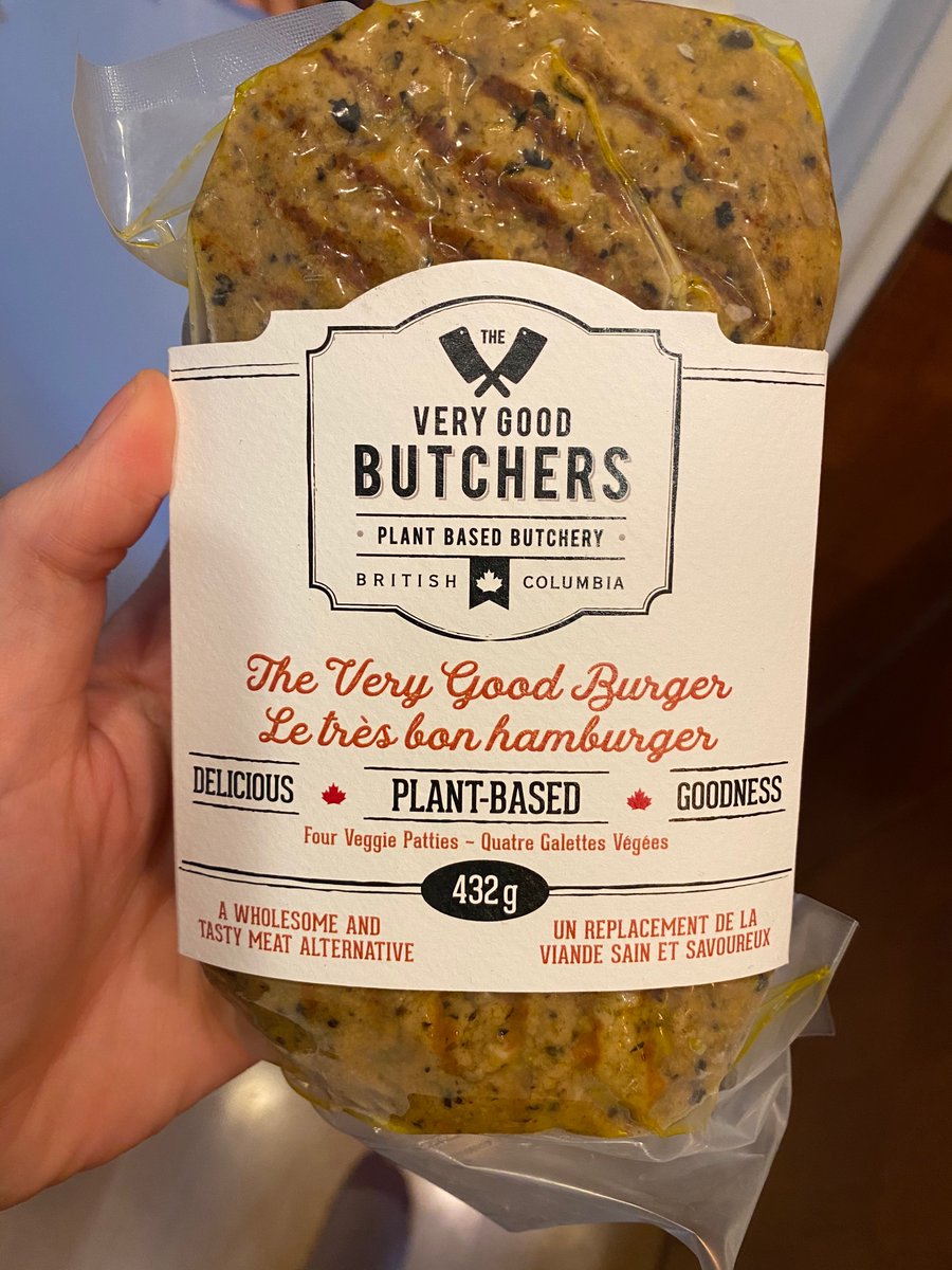 Very good butcher vegan burger patties now available at my local grocery store! Yesss. 24 gs of protein per patty! <a href="/VeryGoodButcher/">Very Good Butchers</a> 😍