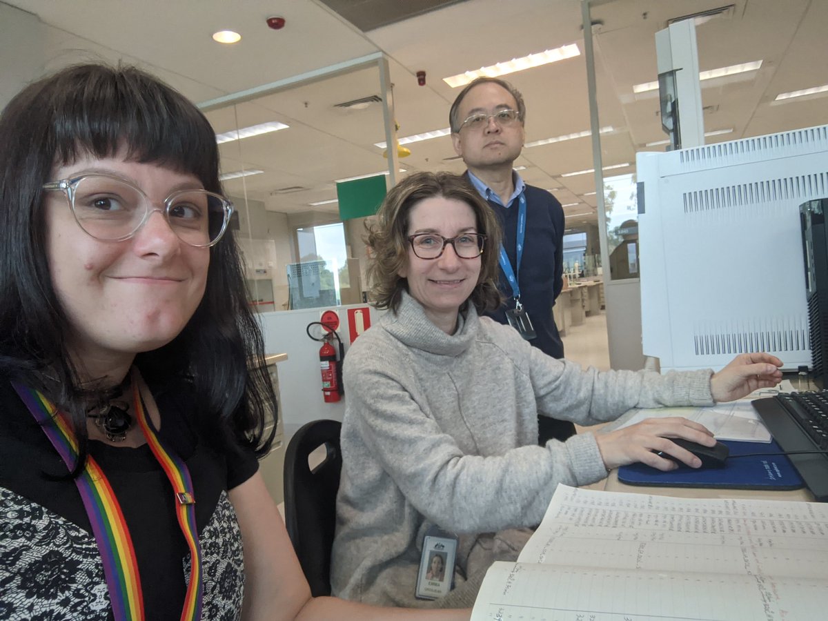 JarrettGeo's tweet photo. This is where the magic happens! We are in the @GeoscienceAus #organicgeochemistry #laboratory identifying chemical fossils to understand the ecology of ancient microbes that lived in northern Australia over a billion years ago #scienceinaction #WomenInSTEM #geology #excitingdata https://t.co/ZVi6GWi10S