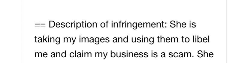 She attempted to have this thread taken down because she wants to erase any criticism of her or her PAC from twitter. In her notice, she described her PAC as her “business,” which simply proves my point that she is profiteering for personal gain in Frederick Douglass’s name