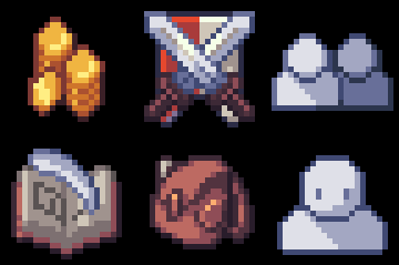 EnthaliaO's tweet photo. Enthalia UI will improve, we have new icons :D

#pixelart #indiedev #indiegame #indiegaming #rpgmaker #icons #inventory #friends #GOLD #guild #mmorpg #rpg #party https://t.co/yvva6JRx0l