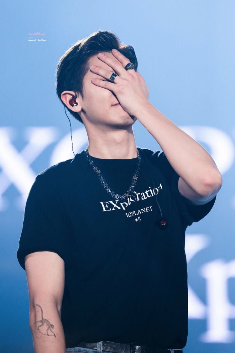 aside from the jordan logo, another evidence is chanyeol’s tattoo. from the picture, we can see that it is on the right side, meaning it was taken using a front cam. had it been a normal camera, it should be on the left side like the concert photo.