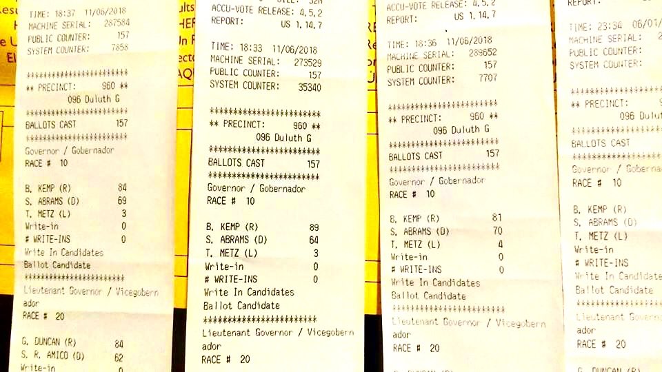 4/ This is what poll tapes look like. They are usually posted outside precincts after polls close in election night, but we ask our volunteers to call first to confirm. Again, instructions will be provided & volunteers can join our slack discussion groups to discuss further.