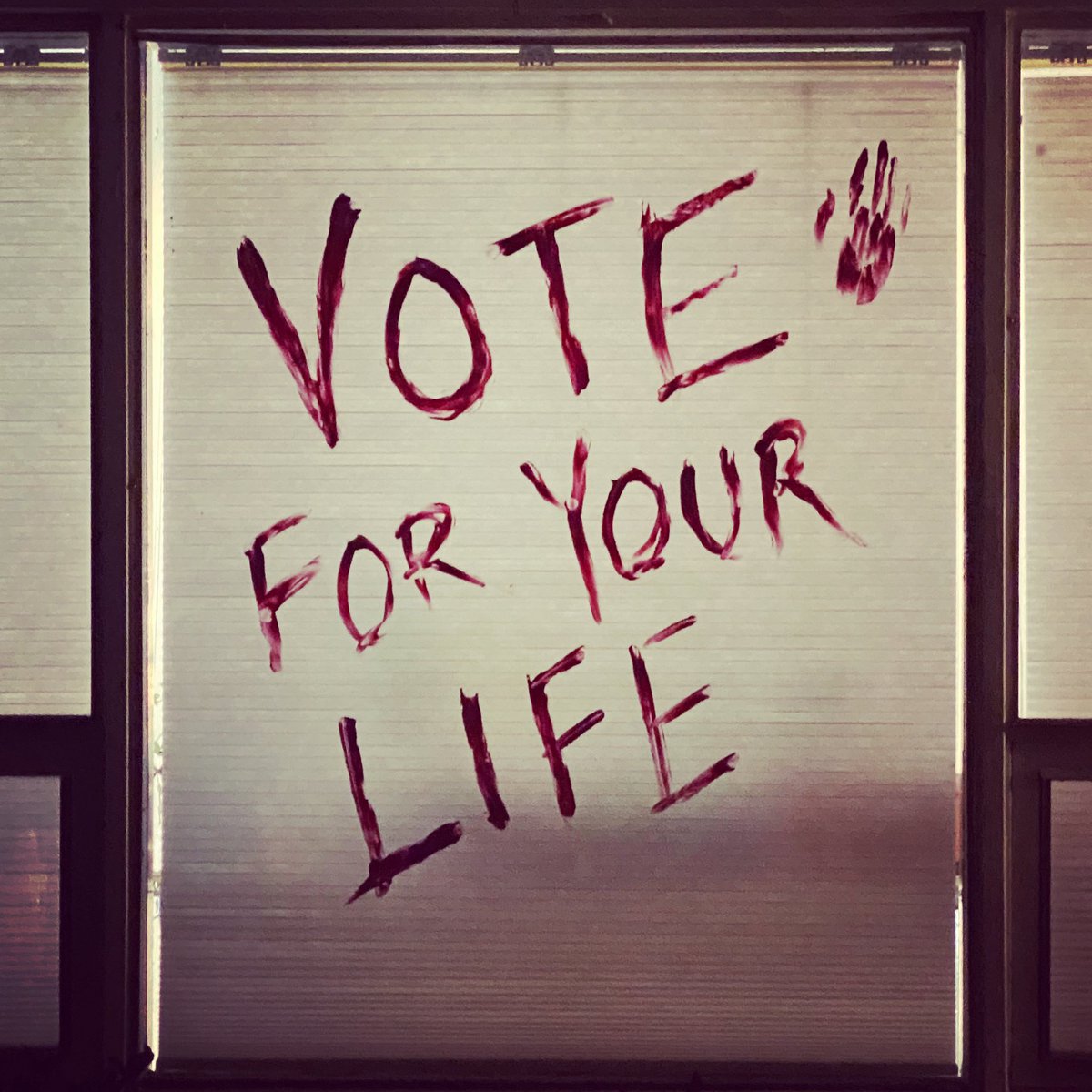 nofunlady's tweet photo. @tcywork @kim_partridge @jdweekley He didn’t mention that I also have a message scrawled on the front window. Dead serious around here. https://t.co/d8CGvwRvBB