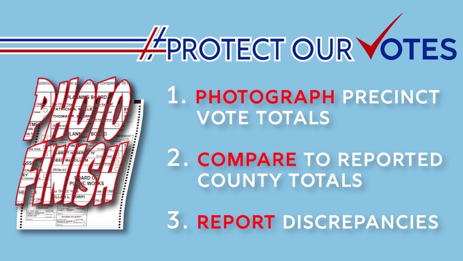 7/  @ProtectVotes and our analyst volunteers will then compare the precinct totals (poll tapes) against the reported totals for those precincts. They shld match. If they don’t, it may imply a problem w/ the county tabulator, warranting investigation.