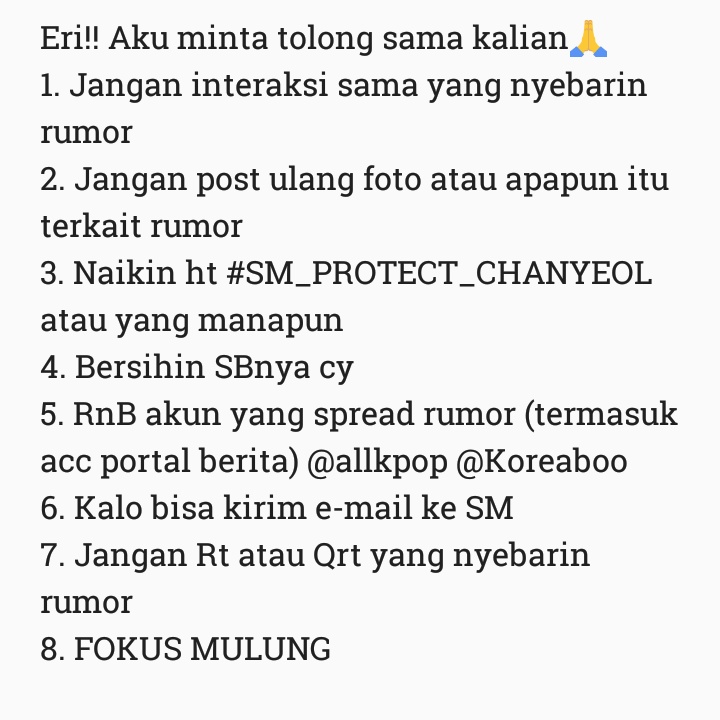 erimenfesss's tweet photo. [EMS] Eri tolong baca yaa dan rep HT @weareoneEXO https://t.co/n8KTvk753i