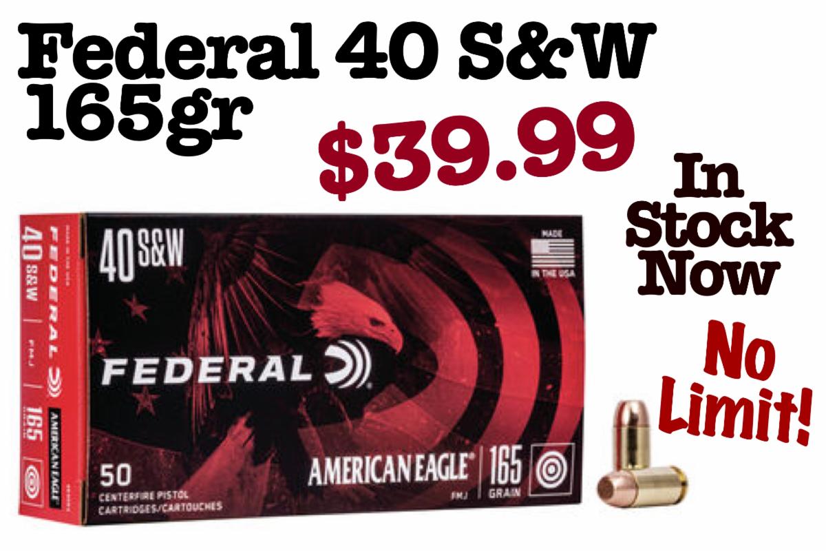 marengogunshop's tweet photo. Federal .40 S&amp;W in stock now! 9mm and much more! NO LIMIT! https://t.co/aDP8GZ6hGw