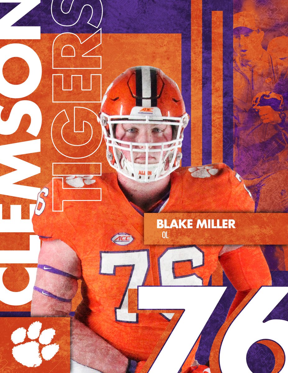 BlakeMillerOT's tweet photo. COMMITTED! 🟠🟣#ALLIN #GoTigers @ClemsonFB @OLCoachCaldwell @CoachCirinoSHS @DaCoachTaylor @Strongsville_FB https://t.co/BeKQit8tzW