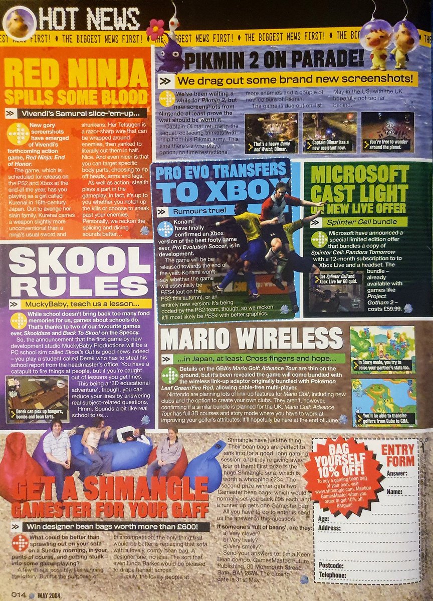 GamesmasterSaid's tweet photo. (2/2) Nintendo DS to possibly include touch-screen element, Nina Williams gets Tekken spin-off game, and updates on Pikmin 2.
#Drakengard #ClubFootball #Doom3 #Jak3 #RatchetandClank #MortalKombat #Warhammer #SeriousSam #RedNinja #SkoolsOut #ProEvo #Microsoft #MarioGolfAdvance https://t.co/COziglqGEy