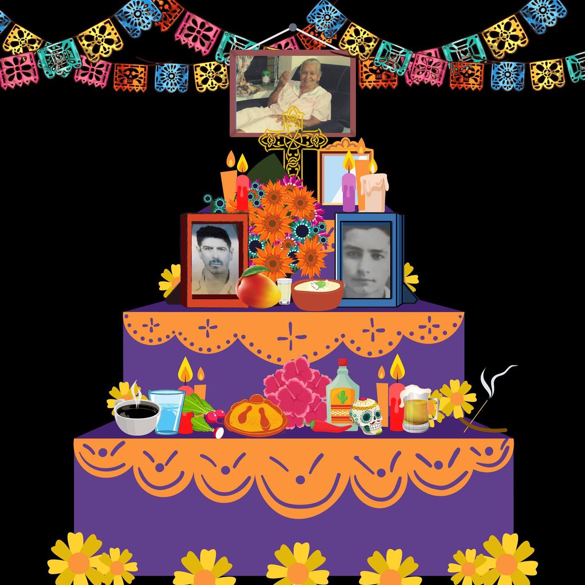 GdlpVelasco's tweet photo. Le hice un #AltarDigital a mis abuelitos. 😊 Es el primer año que mi abuelita materna solo está en nuestros corazones, y a mis abuelitos no los alcancé a conocer. Seguramente andarán bailando mariachi juntos. ❤️ https://t.co/41tO0ynYiv