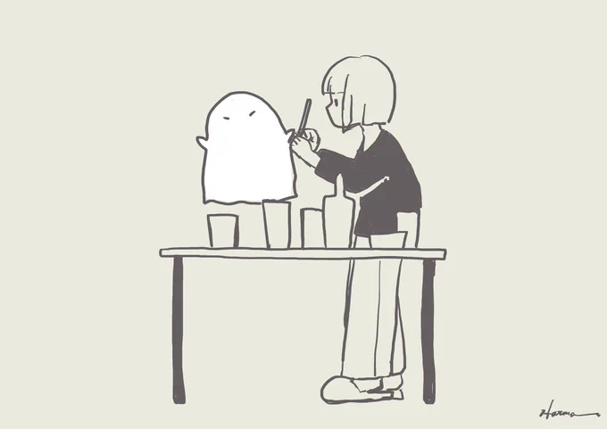 棒をもらうおばけ Ghost got a stick. 