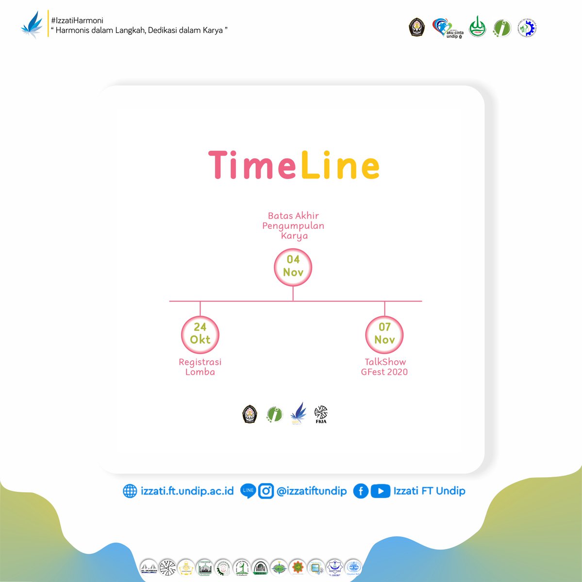 [ OPEN REGISTRATION LOMBA G-FEST 2020 ]

Assalamu'alaikum Ukhti Fillah Sahabat FKIA 😊

Girls Festival kembali hadir!
Seperti pada GFest sebelumnya, Annisa FKIA juga menyelenggarakan lomba khusus bagi kalian Muslimah Teknik!

#FKIA2020
#MembangunPersaudaraan
#gfest2020
