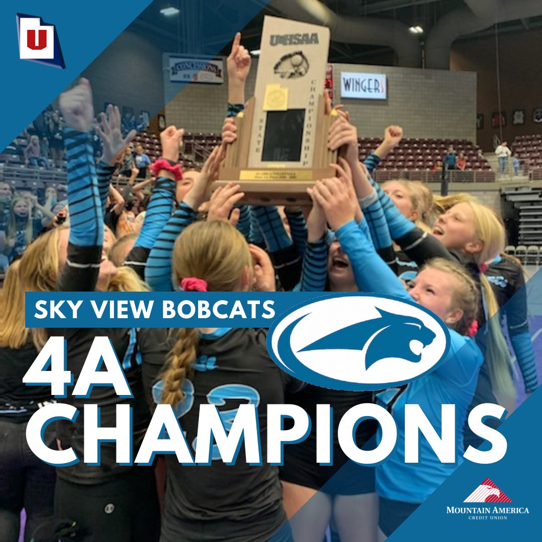UHSAAinfo's tweet photo. Congratulations to the @SkyViewHigh Bobcats, who have captured their fourth @MountainAmerica volleyball championship! #MyReasonWhy https://t.co/n5TT6kIotg