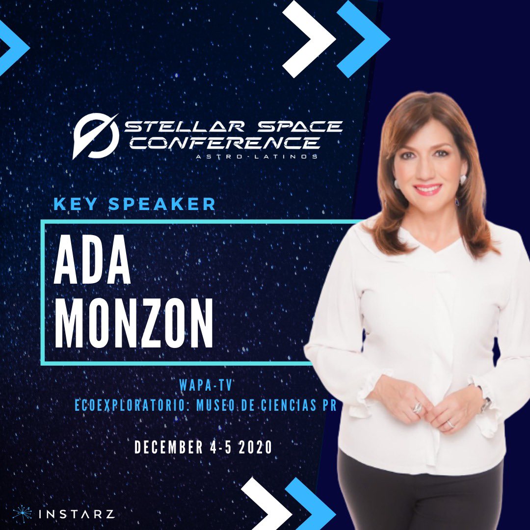 InstarzLLC's tweet photo. @adamonzon will be sharing her story as a Astro-Latina in the #StellarSpaceConference 

She was the first female to become meteorologist in Puerto Rico. Her bachelors degree is in Mathematics with a masters in Meteorology, she started her career as a forecaster in the NMS.

(1/4) https://t.co/B6KA7Pvk19