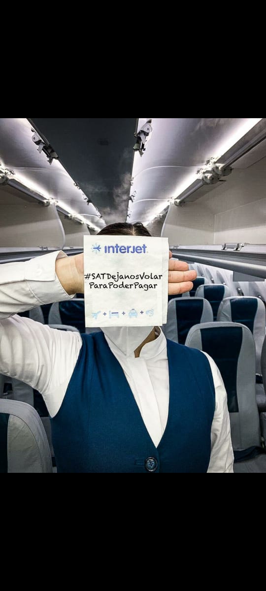 isr747's tweet photo. Si el @SATMX sigue presionando a Interjet y limitando sus operaciones, ¿cómo generaremos los ingresos para pagar lo que se debe? Presidente @lopezobrador_ NO ponga en riesgo la estabilidad de miles de familias. #FamiliaInterjet #SATDejanosVolarparaPoderPagar https://t.co/kY6emG2iTE