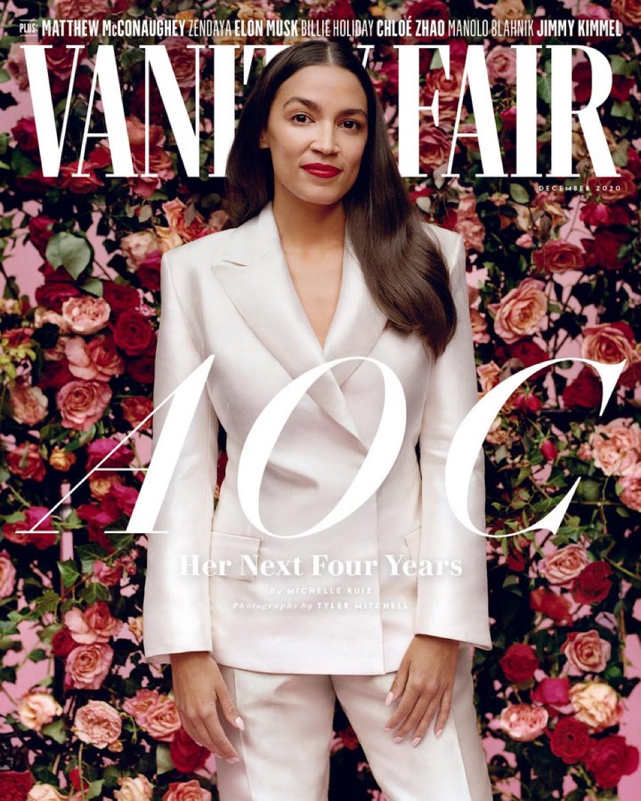 AOC on the cover of Vanity Fair. The clothes are estimated to cost $14,000. So happy that AOC is upholding the long established hypocritical tradition of Socialists who believe Socialism is for poor while they enjoy the fruits of Capitalism. https://t.co/g8iTa1my1q