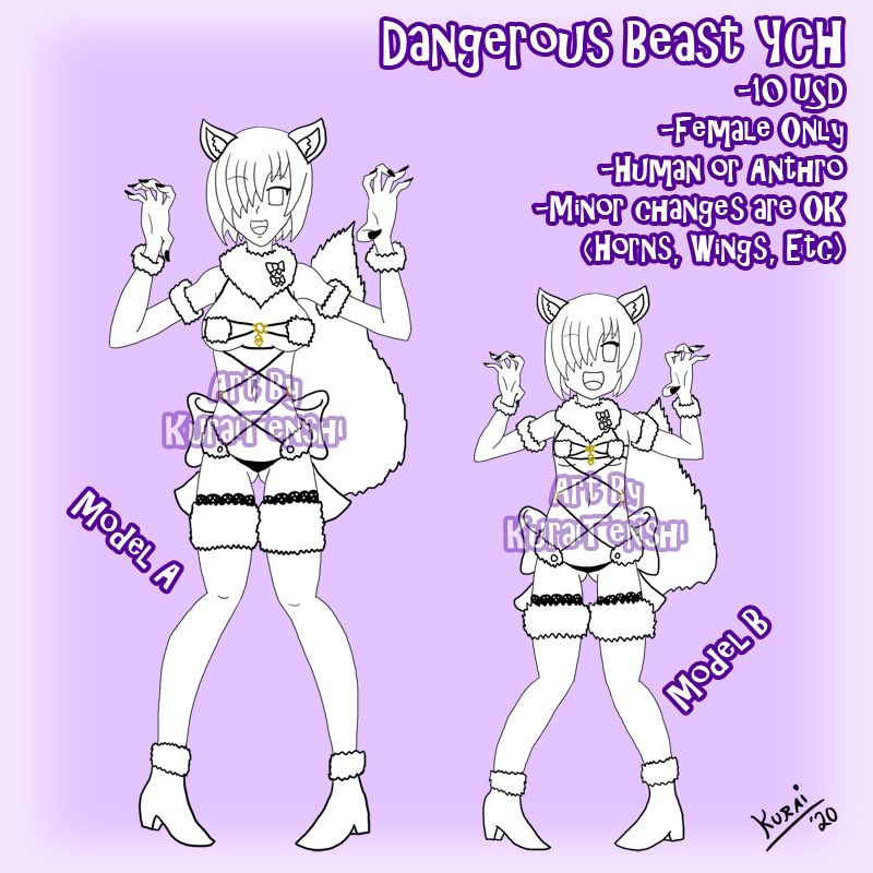 New  #YCH, with the famous Halloween costume from FGO, and comes in two sizes!-Female only-Human or Anthro-Limited to minor and quick changes (horns, pointy ears, wings, etc). -Price: 10 USD-Includes a nsfw nude variant (optional) for freeRT is appreciated