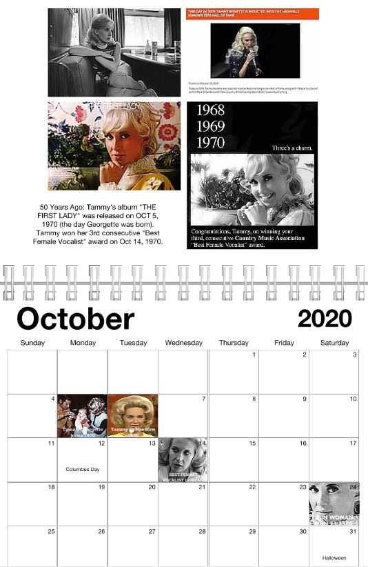 MadMax1861's tweet photo. #October2020 #TammyWynette #Calendar I can't believe October is almost over! #FirstLadyOfCountryMusic #CountryMusicHallOfFame #GeorgeJones #GeorgetteJones #GeorgeJonesAndTammyWynette #GeorgeAndTammy #ItsTammyTime #TammyTime #Tammy #QueenOfCountryMusic #QueenOfCountry #Wynette https://t.co/xDfW7b5xoV