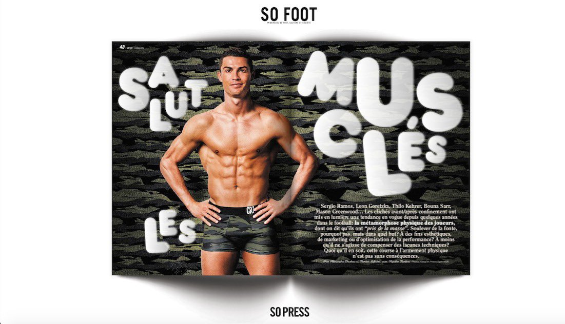 TOstrowe's tweet image. Check out this issue of SO FOOT on newsstands featuring #SaluteLesMusclés that I was interviewed on:  sofoot.com/so-foot-180-48…   #sportsnutrition #football #Ronaldo #StrengthTraining @sofoot