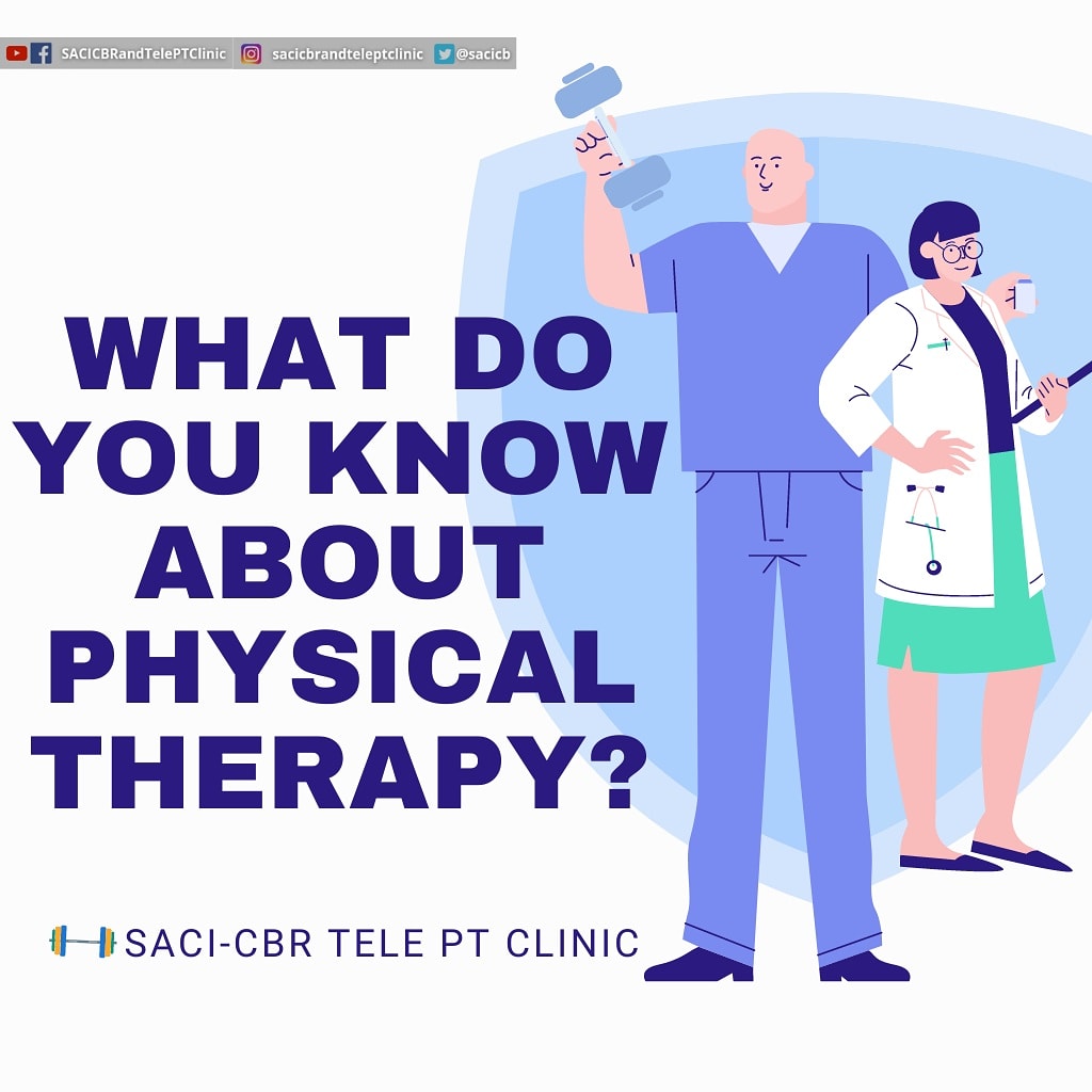 Good day folks! Do you know what Physical Therapy is and what they do? 

Please take a moment to answer the questions below! 

#PhysicalTherapy 
#CaringIsOurPassion #SACICBRandTelePTClinic