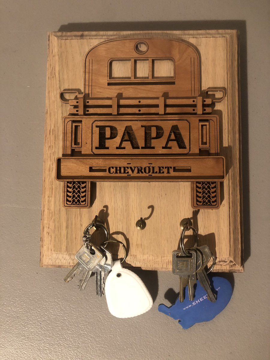 #wishgrandpasneverdied  #chevy  #woodworking  #glowforge #keyholder
