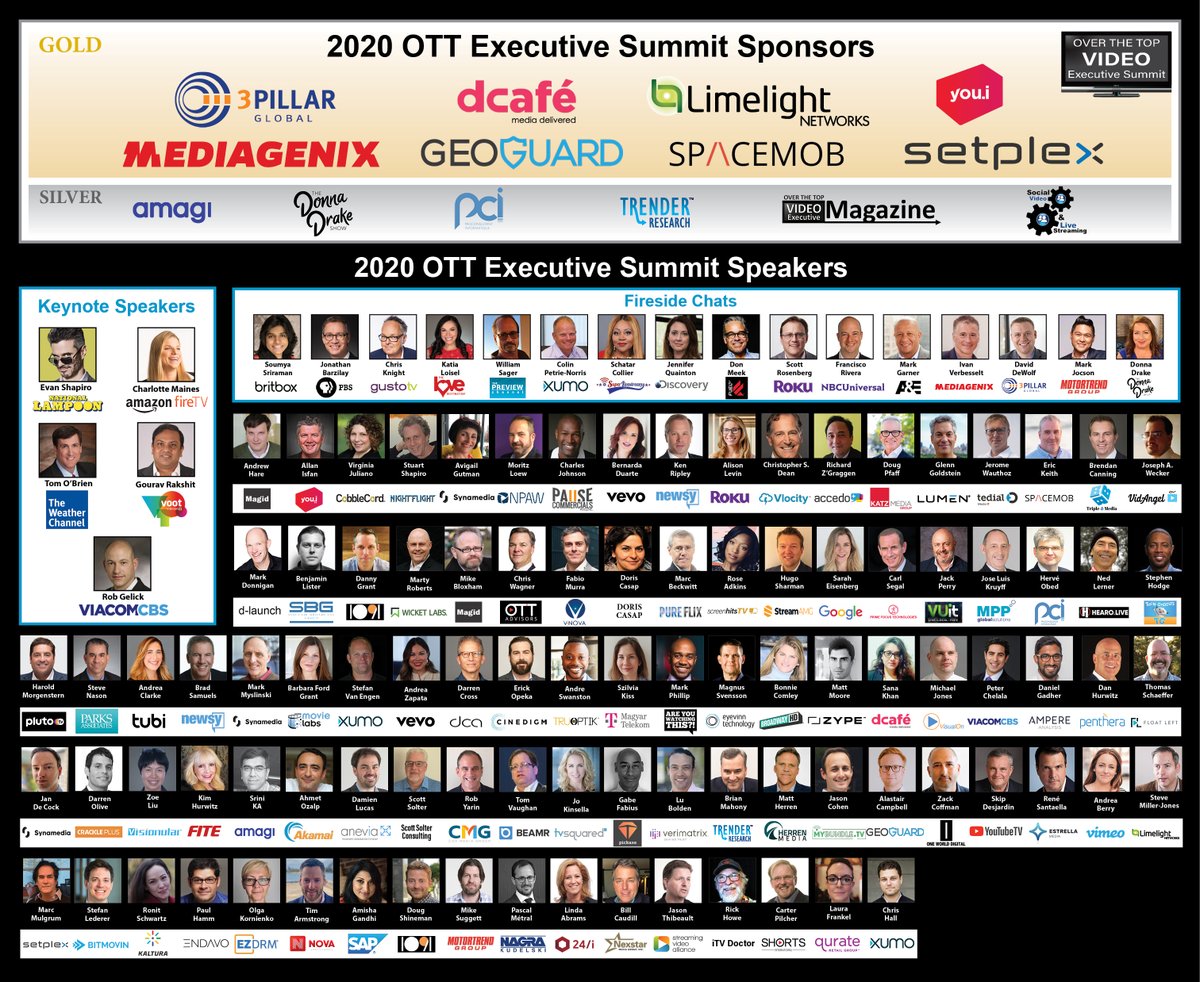 Join these 125 experts and 1,000+ of your industry friends at OTT Executive Summit-- it's free this year to register: OTTexec.com

Check out our "Social Video" panel with <a href="/AmishaGandhi/">Amisha Gandhi</a>, <a href="/choppertown/">Choppertown Movies</a> <a href="/GourmetDude/">Pete Chelala</a>. 

#OTT #TV #Video #Broadcast