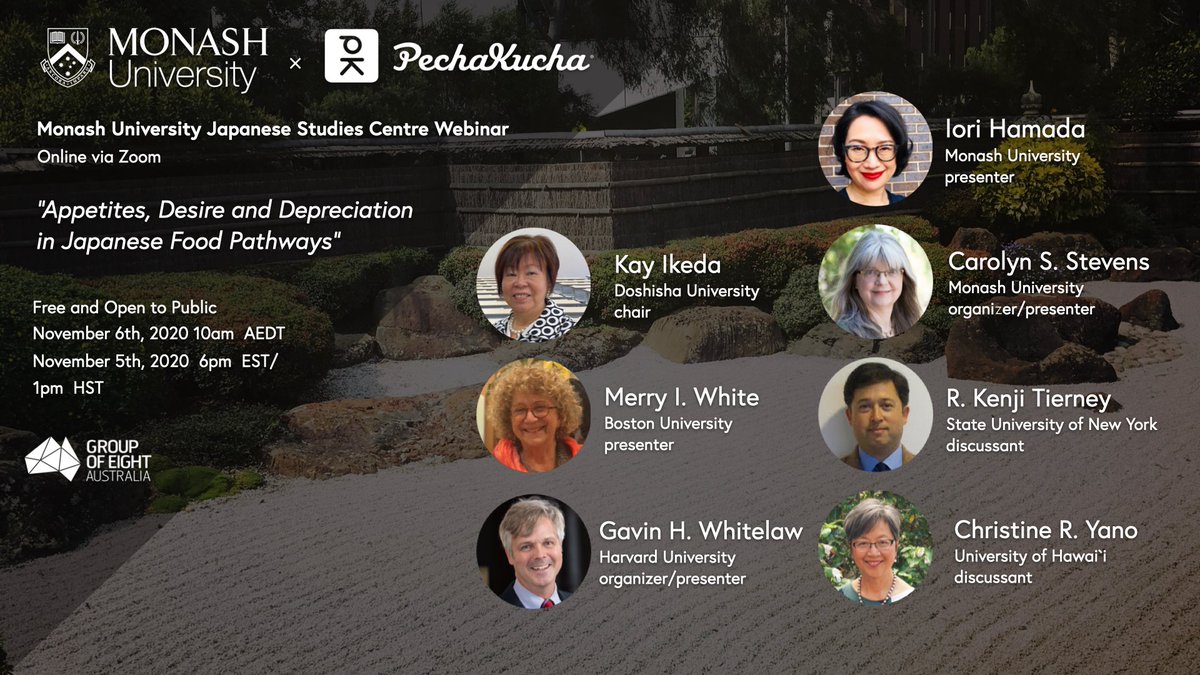 StevensCaro's tweet image. Feeling hungry...?! Join us for an international webinar featuring Japan anthropology x Pechakucha! Register at bit.ly/appetites-desi… #JapaneseStudies #Monash_Arts