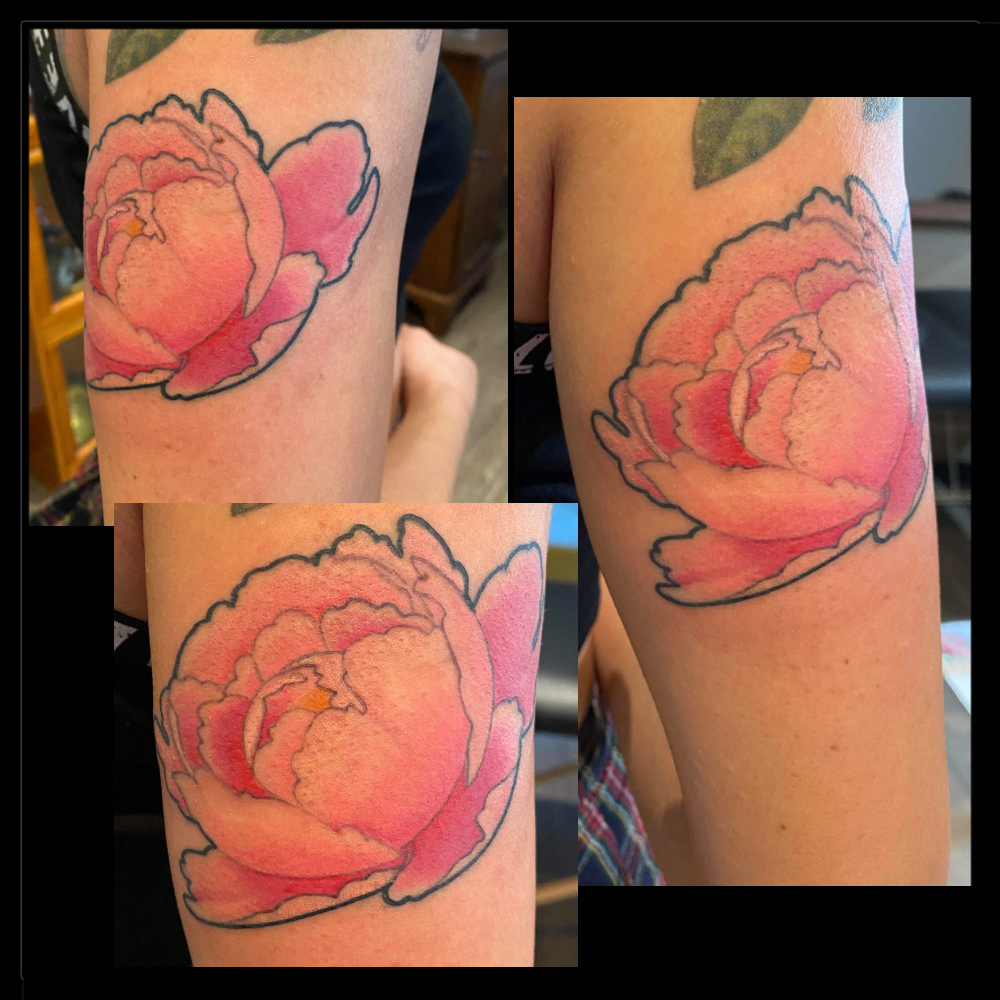 Tattoo of Roses Flowers Belly