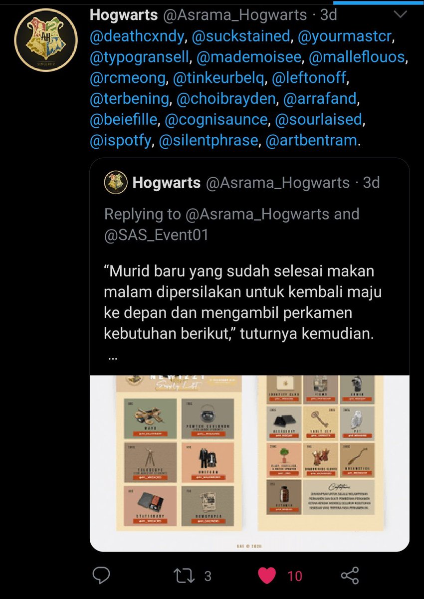 cognisaunce's tweet photo. @AH_MalkinRobes 

selamat pagi, staff. saya ingin memesan.

@cognisaunce — newizzy — Hufflepuff — 6011 — uniform package.

pembayaran dengan perkamen. terima kasih. https://t.co/ABk0iCjZCH