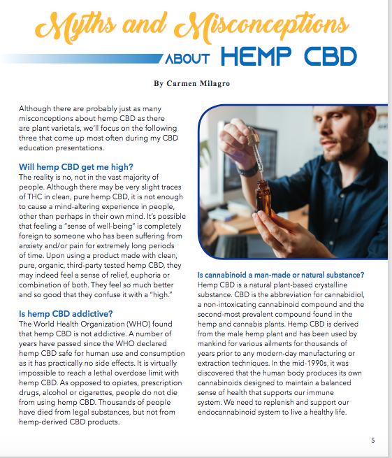 carmenmilagro's tweet photo. Also in the FALL issue of Live+Thrive CA
"Myths & Misconceptions About Hemp CBD" by @carmenmilagro in the #LiveThriveCA FALL Issue.
https://t.co/cNmPVavOw5
Gracias!
#CBDEducator #education
#cancerawareness #community #fallissue #cancerpatients #hempcbd #hempcbdoil #cbd #cbdo https://t.co/fQqDDKtgYd