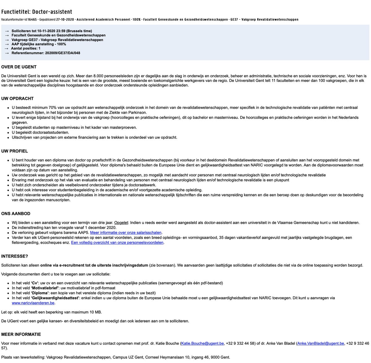 Anke Van Bladel (@ankevanbladel) on Twitter photo ‼️Job Alert‼️Interesse in #technologische #revalidatie met een #interdisciplinair karakter bij personen met de ziekte van #Parkinson?
<a href="/ugent_fge/">UGent Geneeskunde & Gezondheidswetenschappen</a> <a href="/uzgent/">UZ Gent</a> <a href="/SmartUzgent/">Smart Space Uzgent</a> @dirkcambier <a href="/RVdLooven/">Ruth Van der Looven</a> <a href="/LodeS20/">Lode S</a> <a href="/tanneke_palmans/">Tanneke palmans</a> <a href="/santens1/">patrick santens</a> @miet_de ‼️Job Alert‼️Interesse in #technologische #revalidatie met een #interdisciplinair karakter bij personen met de ziekte van #Parkinson?
<a href="/ugent_fge/">UGent Geneeskunde & Gezondheidswetenschappen</a> <a href="/uzgent/">UZ Gent</a> <a href="/SmartUzgent/">Smart Space Uzgent</a> @dirkcambier <a href="/RVdLooven/">Ruth Van der Looven</a> <a href="/LodeS20/">Lode S</a> <a href="/tanneke_palmans/">Tanneke palmans</a> <a href="/santens1/">patrick santens</a> @miet_de