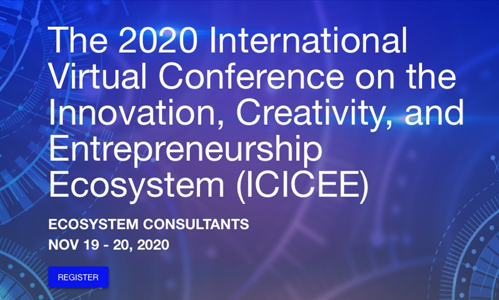 We are one of the many speakers at 2020 International virtual Conference Innovation, Creativity, and Entrepreneurship ecosystem (ICICEE).

Virtual conference about all aspects of Innovation, Management, technology &amp; Entrepreneurship.

Claim your seat here: whova.com/web/iiec7_2020…