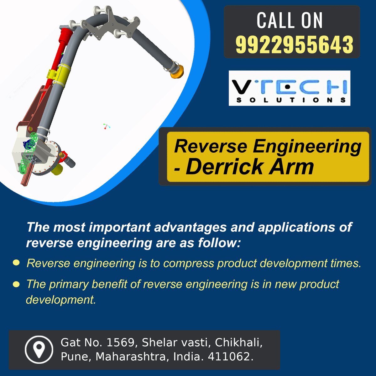 SolutionsVtech's tweet image. Vtech Solutions Is Capable To Provide Reverse Engineering- Derrick Arm Services.

For free Enquiry Call Us on 9922955643
info@vtechsolutionsindia.com
vtechsolutionsindia.com
Address:- Gat No-1569, Shelar Vasti, Dehu Alandi Road, Chikhali, Pune 411062.

#VtechSolutions #Pune