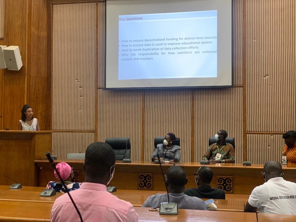 UKinGhana's tweet photo. On day 2 of National Education Week our Education Adviser @gracelouisewood shared a panel with leaders in the sector to discuss the accountability reforms needed to improve children's learning, learning assessments, school inspections, teacher support, data use + much more. https://t.co/Sx7GRpmqem