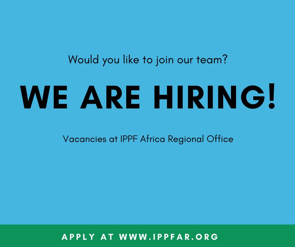 IPPFAR's tweet photo. These are some of the vacancies at @IPPFAR. Click https://t.co/FKVhWzdzji for more details. 

- Project Advisor -#COVID19 Emergency Funds Coordination 
- Temporary Administrative and Logistics Officer
- ACCESS Senior Project Delivery Advisor 
- ACCESS Senior Programme Specialist https://t.co/tVqXdQ8sRJ