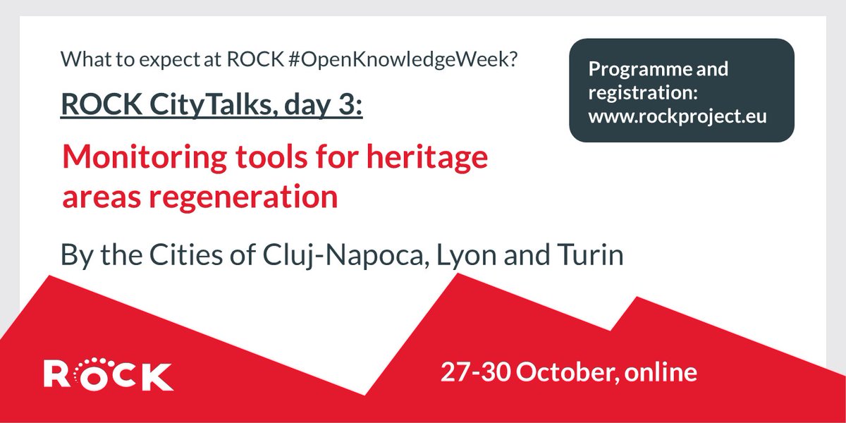 CultureLPool's tweet photo. #Webinar | It's day 3 of the @ROCK_H2020 #OpenKnowledgeWeek digital conference and today covering monitoring tools for heritage regeneration. Tune in to join us and learn from this insightful conference with lessons from around the world 🏛️ 👉  https://t.co/xVrA3VBegS https://t.co/GVs0QJNO6C