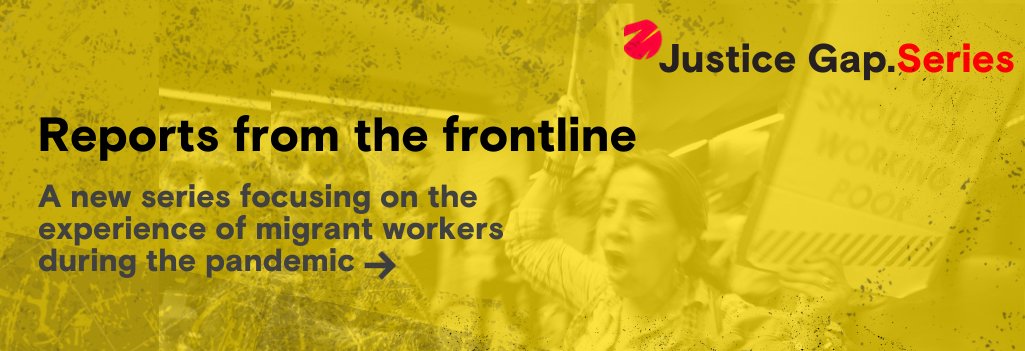 JusticeGap's tweet image. ‘We are not the dirt we clean’: @MoJGovUK is one of a number of government departments scrapping sick pay protection extended for outsourced workers. Finnian Clarke of @UVWunion kicks off @JusticeGap series on plight of migrant workers during the pandemic  thejusticegap.com/reports-from-t…