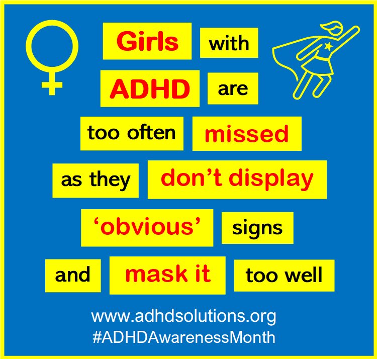 ADHD is under diagnosed in this country, but massively so in girls. Learn more about it and you might make a connection that is being missed #adhd #adhdsolutions #ADHDAwarenessMonth