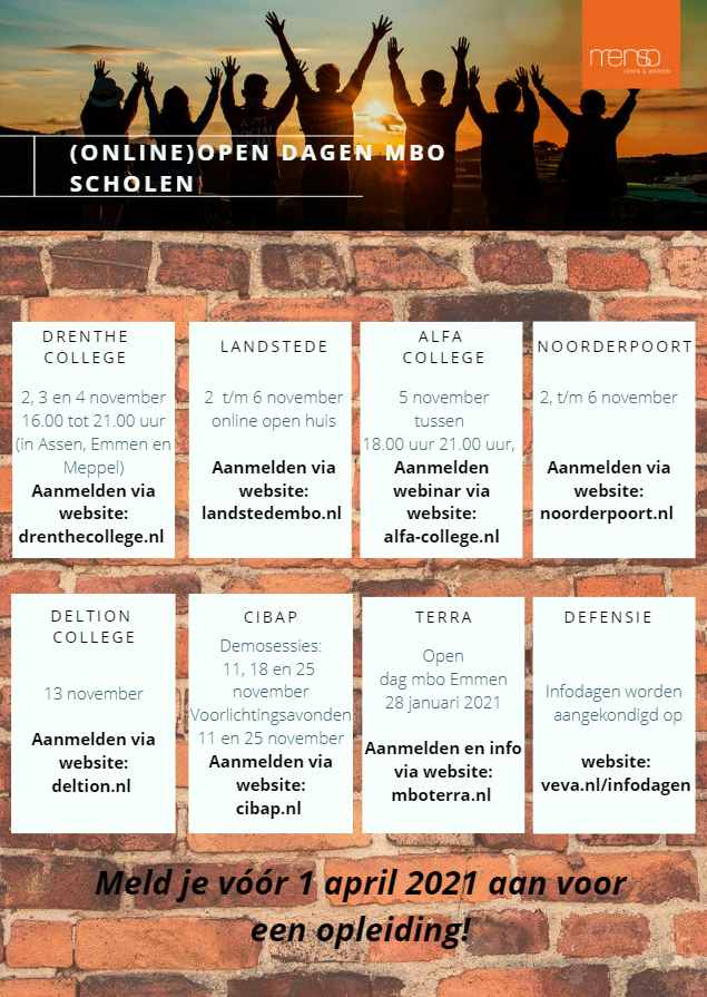 In deze onzekere tijd is het misschien wel nóg belangrijker voor jongeren om een startkwalificatie te halen.
Binnenkort zijn er bij veel onderwijsinstellingen (online) open dagen. Ken je iemand die deze informatie niet mag missen? Stuur het vooral door! 👇