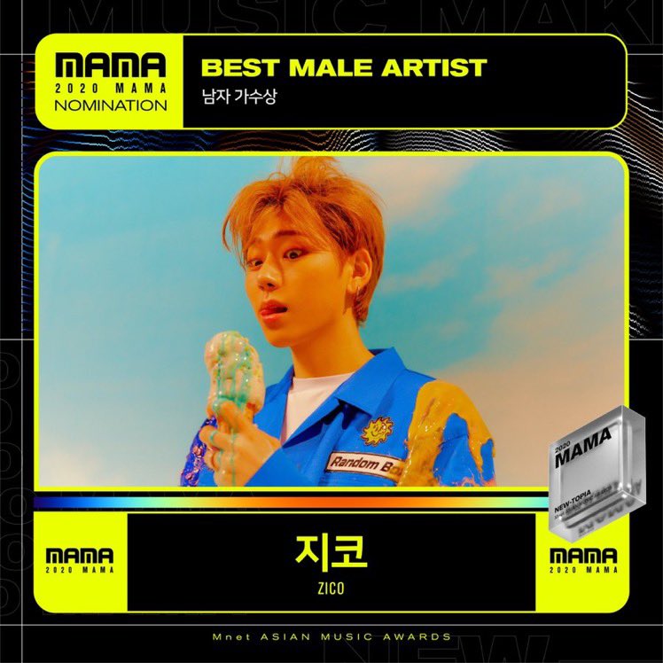 kozactu's tweet photo. [MAMA]201029

[#2020MAMA] Best Male Artist Nominee l #zico #지코
 
Gate to NEW-TOPIA, 2020 MAMA
2020.12.06 (SUN)

#MnetASIANMUSICAWARDS #MAMA #Mnet
#ZICO #zico #지코  #blockb  #Kpop #kingofthezungle
#kpop #kozentertainement #KOZ #woojiho #ziaco #우지호 #지아코 #ujiho #blockbzico https://t.co/syRAk7eCKH