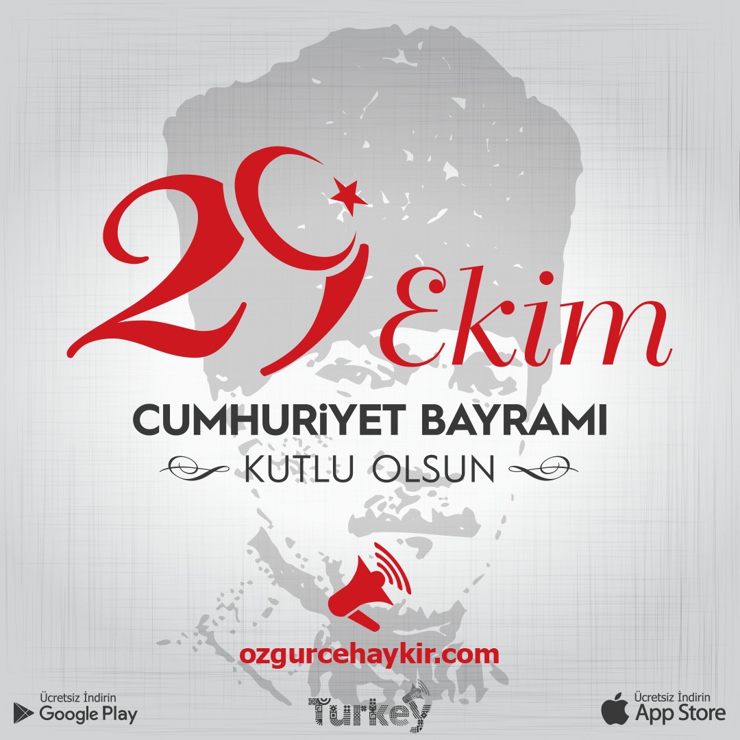 #CumhuriyetBayramımızKutluOlsun 29 Ekim Cumhuriyet Bayramımız Kutlu Olsun...
#ÖzgürceHaykır ozgurcehaykir.com