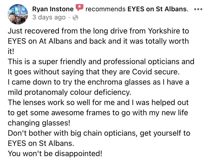 eyesonstalbans's tweet photo. If you’re not sure whether to make the trip to the store, we’ll let these reviews speak for us... 👀 thank you always to our lovely customers🌟 https://t.co/AA6sb2wn8B