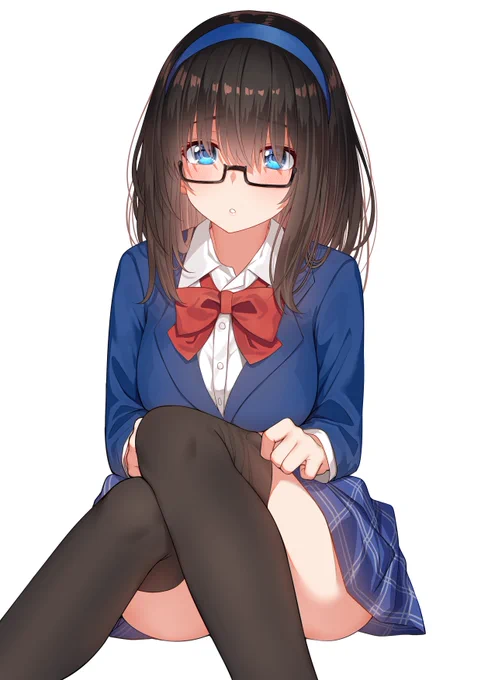 制服文香に軽率にメガネを掛けさせた 