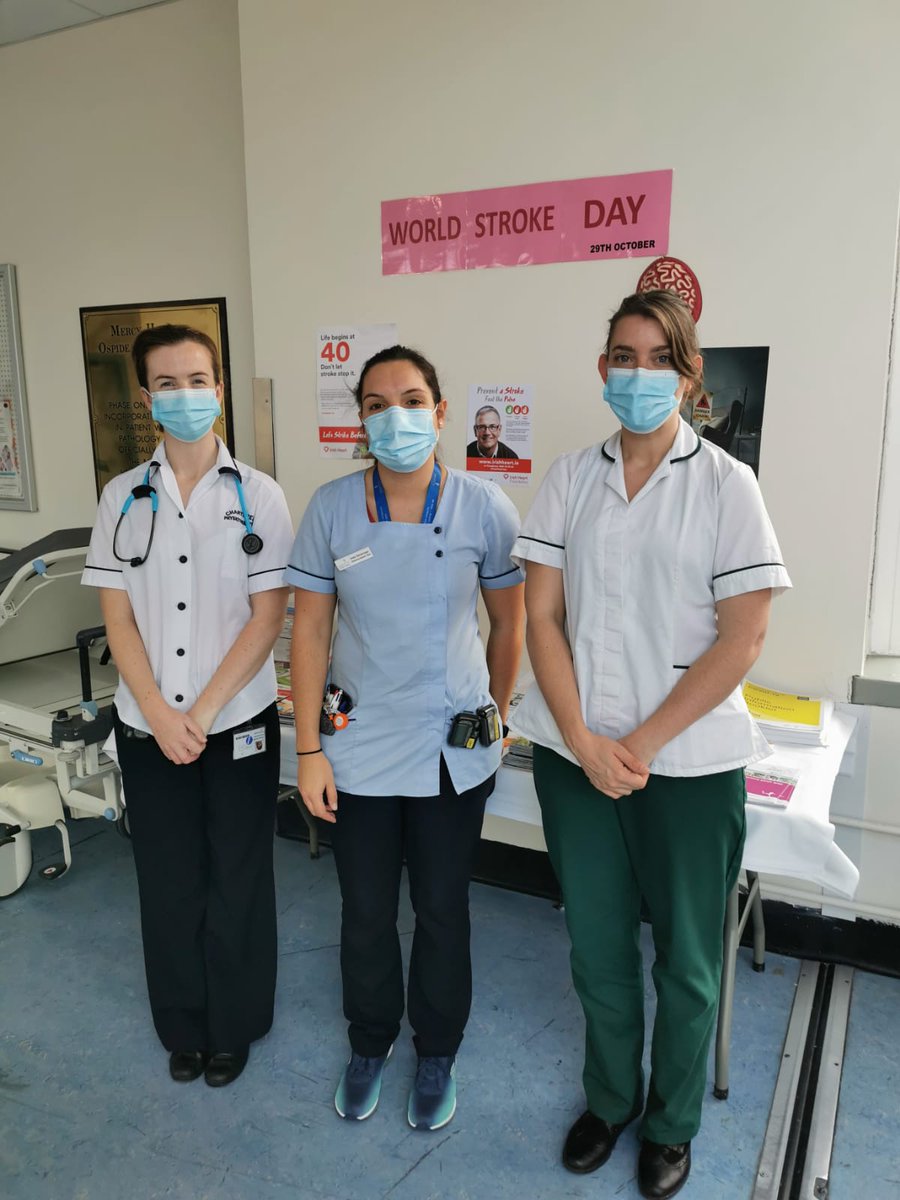 Mercycork's tweet image. Today is World Stroke Day and @Mercycork we act FAST and show Stroke no Mercy! Recognise the signs Face-Arm-Speech-Time (to act).Our Stroke CNS Inês Saramago is leading out an awareness campaign all week #ThisIsMercy @HSELive @mercyfoundcork @mercy_nursing