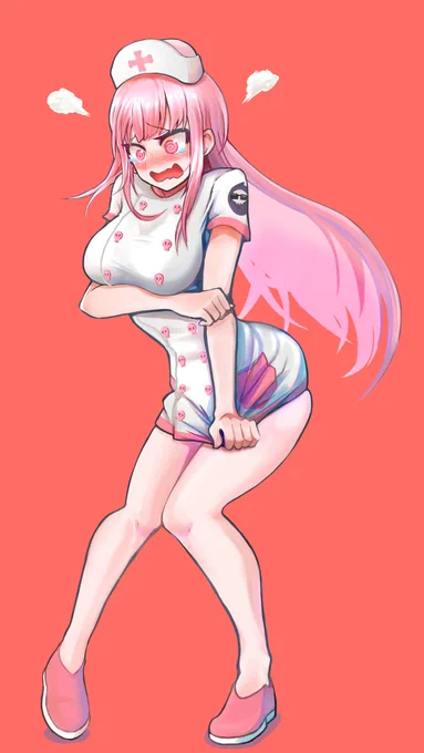 Gura said Cali should become a nurse ,so.
Want to draw Kiara but what should her dress?(no chicken) 
#callillust 