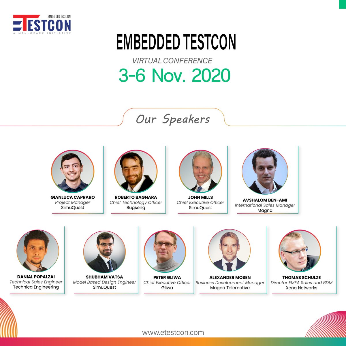 TFYGlobal's tweet photo. Menlopark Technologies is organizing “EMBEDDED TESTCON 2020", a virtual conference on 3- 6 November 2020.

For more details and free registration: https://t.co/L2YfB0W3W3

#etestcon #menloparktech #menloparktechnologies
#embeddedtestcon2020 #embeddedtestcon
@EmbeddedTestcon https://t.co/T8VsVhQEc4