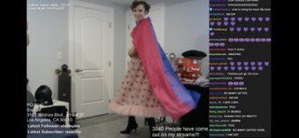 He twirl but with bi flag