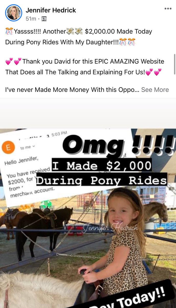 DuMobilePlus's tweet photo. Yassssss!!! Another $2,000 Made Today During Pony Rides With My Daughter!!!
Thank you David for this EPIC AMAZING
Website that Does all the talking and Explaining for us !
Check it out: https://t.co/jcdGIYvVX9 
#makemoney #rich #leads #marketing #profitpassport #daviddekel #easy1 https://t.co/N5PZQw7Zmu