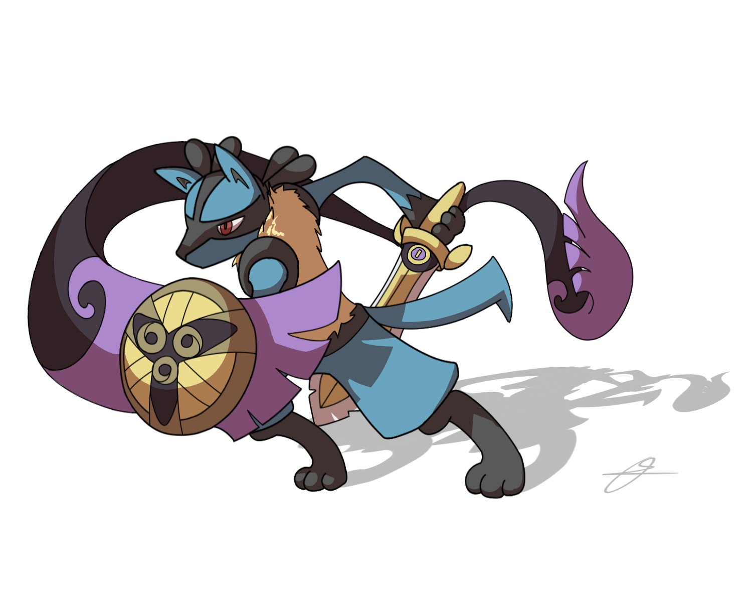 Mega Lucario and Shiny Aegislash