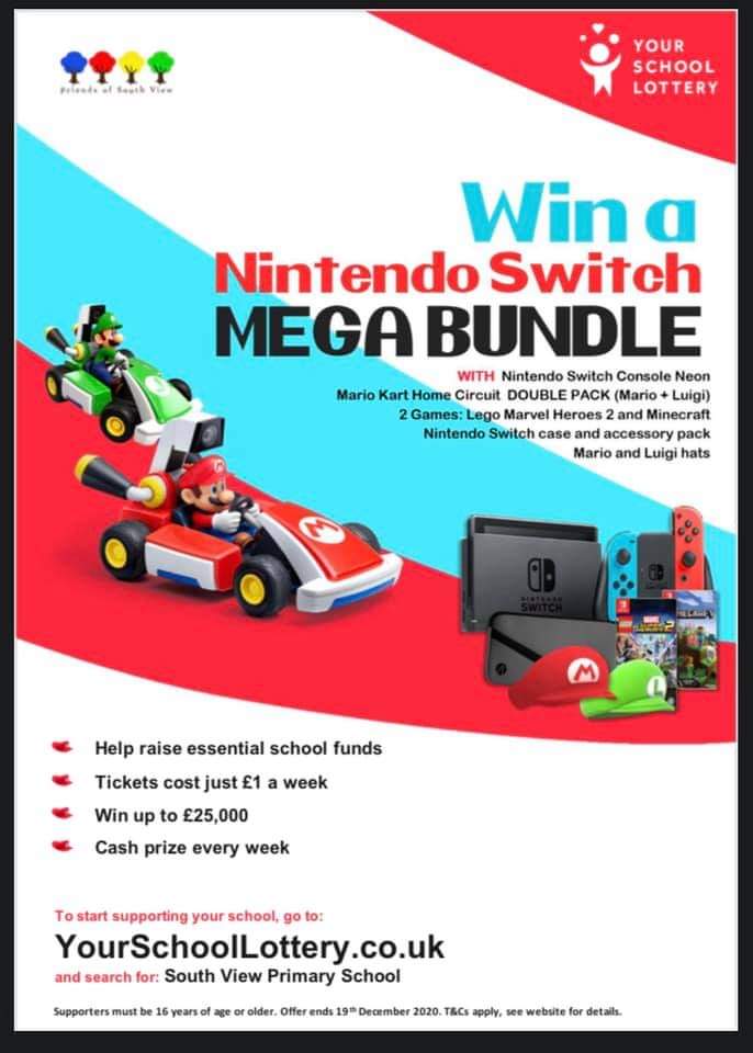 FOSVschool's tweet photo. Join the school lottery for your chance to win a Nintendo switch just in time for Xmas!!! @view_south https://t.co/I6M8OzZm9M