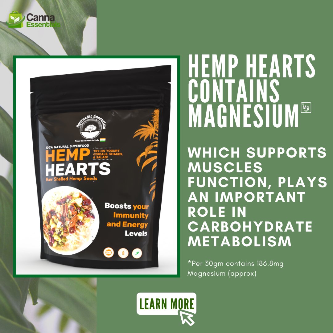 Cannaessential1's tweet photo. Do you know Hemp Hearts are a great source of Magnesium. If No, then add them today to your diet and enjoy the benefits of Hemp Hearts. 

Visit https://t.co/Zh0BedGxJz to Shop Now.

 #magnesium #hemp #hempprotein #hemphearts #hemplove #hempoil #cannaessentials #ayurveda #vegan https://t.co/rnPF0jGN1P